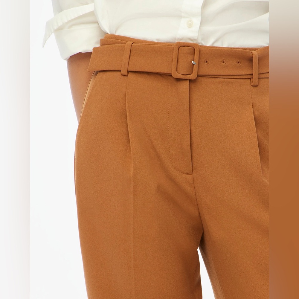 J Crew Factory Belted Straight-Leg Trouser Pant Size 22 in Vintage Brandy - Picture 2 of 13